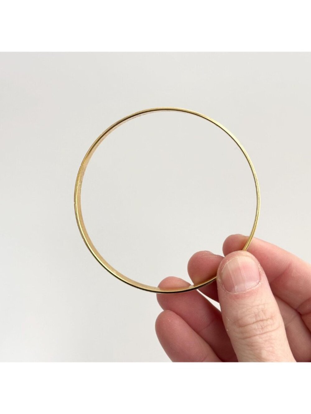 Gold Toned Triple Sectioned Multi Stackable 90's Vintage Bangle Bracelet - Picture 8 of 8